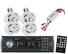 Aqcd60btb-aqwb69w-plmrmp3a 4-way Road Depot Lanzar Marine Mp3 Usb Receiver Wake Board Speakers 4 Ch Amplifier