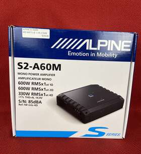 S2-a60m Alpine S-series Class D 600 W Mono Subwoofer Amplifier Hi-res Certified