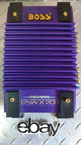 Chaos-c255 Boss Vintage Chaos Rev 255 125x2 Purple 2 Channel Car Amplifier Ohm Stable Euc