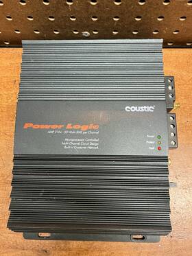 Coustic Amp-210x Power Logic 2 Channel Car Amplifier Tested Working Old School