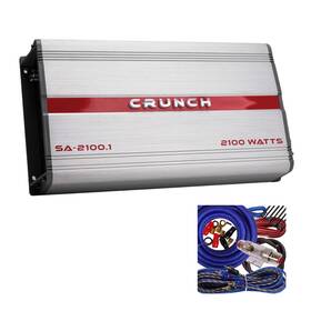 Sa-2100.1 Crunch Amplifier Gravity 2600w 4 Gauge Amp Kit - 2 Items