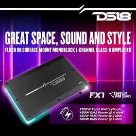 Ds18 659459039804 Flush Mount Car Amplifier 1 Channel Subwoofer Monoblock Class D Led Amp Fx1