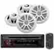 Kdc152u Vibe432 Lanzar Aux Cd Am Fm Mp3 Car Radio 4 White Boss 6.5 Dual Cone 180w Speakers 068888897853