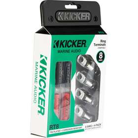 47rt8 Kicker Nickel Plated 8awg 5/16ft Ring Terminal 4 Pack
