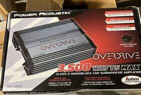 Od1-3500d Power Acoustik 3500w Monoblock Amplifier - Gray/blue