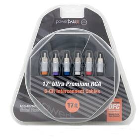Xrca-176-uvg Powerbass Xrca-176 - 17ft Premium 6 Channel Ofc Twisted Rca Interconnect Cable