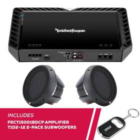 Frct15001bdcp6 Rockford Fosgate Rfrb Frct15001bdcp Mono Amplifier With 2-pack T1d2-12 Subwoofers