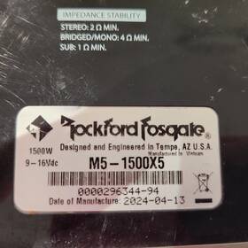 M5-1500x5 Rockford Fosgate 1500 Watt 5 Channel Marine Amplifier