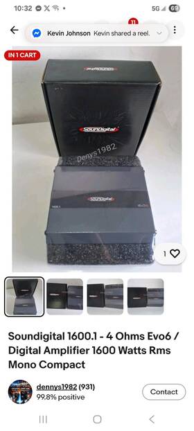 Soundigital Sd1600.1 1600.1 - 4 Ohms Evo6 / Digital Amplifier 1600 Watts Rms Mono Compact