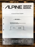 Alpine Model 3531 Power Amplifier Revised Service Manual *original*. Fixed Price $19.97.