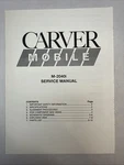 Vintage Carver Service Manual Model Number M-2040I. Fixed Price $30.00.