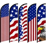 Windless Swooper Full Curve Flag Large American Patriotic Banners. Fixed Price $20.95.