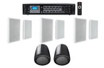 6-ZONE AMPLIFIER+2 Jbl PENDANT+6 Slim White Wall Speakers 4 Restaurant/bar/cafe. Fixed Price $844.90.