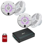 Wet Sounds RECON6-XWW-RGB White Led 6.5" Speakers Kicker KXMA400.4 Marine Amp. Fixed Price $889.97.