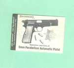 Browning Model Hi-power Pistol Earlier Owners Manual Reproduction. Fixed Price $9.95.
