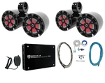 2) Rockville RKL80MB Dual 8" Marine Black Wakeboard Led Speakers+amplifier+wires. Fixed Price $604.85.