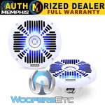 Memphis MXA602SLW White 6.5" Marine Coaxial Tweeters Boat Speakers Led Lights. Fixed Price $99.95.