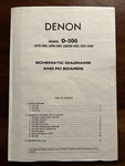 Denon Model D-500 Personal Component System Schematic Diagrams Service Manual. Fixed Price $39.99.