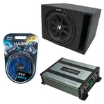 Kicker C12 Single 12" Ported Sub Box Enclosure With Harmony HA-A400.1 Mono Amp. Fixed Price $259.95.