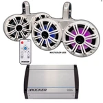 Kicker White Dual Towers With 6.5 Led Speakers 40KXM400.4 Watt Amp. Fixed Price $989.99.