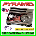 Pyramid PB675 800 Watt 4 Channel Car Audio Mosfet Amplifier W/ Crossover, Bass+. Fixed Price $119.99.