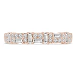 0.43 Ct Baguette VS1 F Diamond Pave Accent Wedding Band 18K Rose Gold. Fixed Price $2249.00.