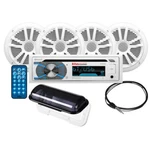 Boss Audio MCK508WB.64S Marine Stereo & 2 Pairs Of 6.5" Speaker Kit - White. Fixed Price $203.53.