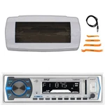 Pyle Bluetooth Marine Receiver With White Splash Proof Radio Cover, 22" Antenna. Fixed Price $68.99.