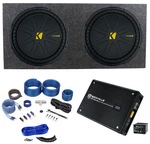 (2) Kicker 50CWCD154 Compc 15" Dvc Car Subwoofers+mono Amplifier+amp Kit. Fixed Price $574.00.