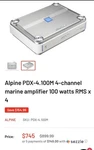 Alpine PDX-4100M Channel Power Amplifier. Fixed Price $750.00.