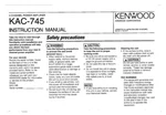 Kenwood KAC-745 Amplifier Owners Instruction Manual. Fixed Price $22.24.