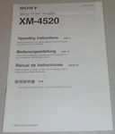 Operating Instructions Sony Car Stereo XM-4520 Stand 1993. Fixed Price $11.50.