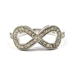 Sterling Silver And Real Diamond Infinity Symbol Ring Size 7. Fixed Price $69.00.