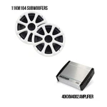 Kicker Marine Bundle With 40KXM4002 Amplifier + (2)11KM104W Subwoofers. Fixed Price $889.81.
