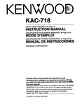 Kenwood KAC-718 Amplifier Owners Instruction Manual. Fixed Price $22.24.
