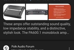 Polk Audio Amplifier 600.1. Fixed Price $85.00.