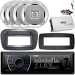 Pyle 1-DIN Marine Stereo W/kit + Adapter, 4X 6.5" 400W Max Speakers, Amplifier. Fixed Price $271.49.