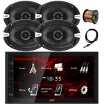 Jvc 2DIN 6.8" Touchscreen Usb Receiver, 4X 6X9" 500W Car Speakers, Antenna, Wire. Fixed Price $407.00.