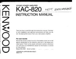 Kenwood KAC-820 Amplifier Owners Instruction Manual. Fixed Price $22.24.