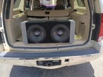 Dual 10 Inch Subwoofers Treo Engineering Carpeted Two-tone Color Box Set. Fixed Price $549.99.