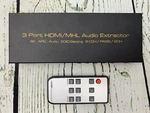 Cables Adapters 3 Ports Hdmi Mhl Audio Extractor With Ir Remote Control 4K Arc. Fixed Price $90.00.