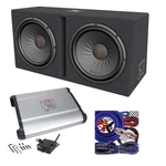 Jbl Dual 12" Sub Enclosure + Soundxtreme 5000W Bass Car Audio Amplifier Kit. Fixed Price $529.90.