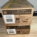 (lot Of 2) Ge TFN60RCP Amp 240-VOLT Non-fuse Metallic Ac Disconnect New. Fixed Price $37.99.