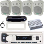 Pyle Marine Audio Radio Receiver With Cover, 4X 5.25" 400W Speakers, Amplifier. Fixed Price $254.99.