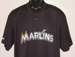 New Mlb Florida Marlins Majestic 2-BUTTON *cool Base* Henley Jersey Shirt XL,2XL. Fixed Price $19.95.
