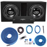 Skar Audio Dual 12" 5,000 Watt Complete Bass Pkg W/ Loaded Box - Amp & Wire Kit. Fixed Price $899.99.