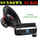 Pkg Sundown Audio SAM-500D Amplifier + Dd SW12A-D2 12" Dual 2-OHM Subwoofer New. Fixed Price $269.99.