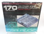 Optimus 170 Watt Car Audio Trunk Mount Stereo Bridgeable Amp (12-1967) /open Box. Fixed Price $69.99.