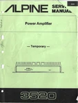 Alpine 3520, Power Amplifier **temporary**, Service Manual. Fixed Price $12.00.