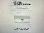 Alpine MRD-M1000 Service Manual Digital. Fixed Price $6.00.